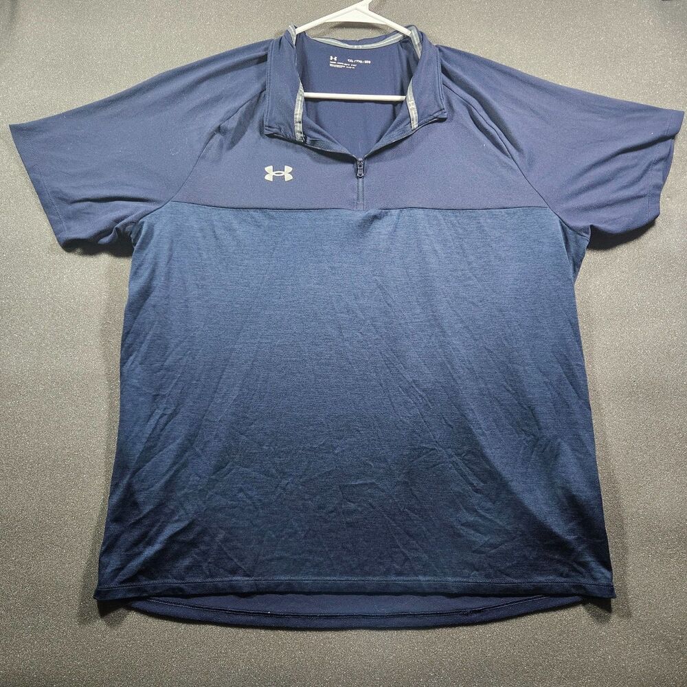 Under Armour Men's XXL Blue HeatGear 1/4 Zip Performance Shirt Loose Fit